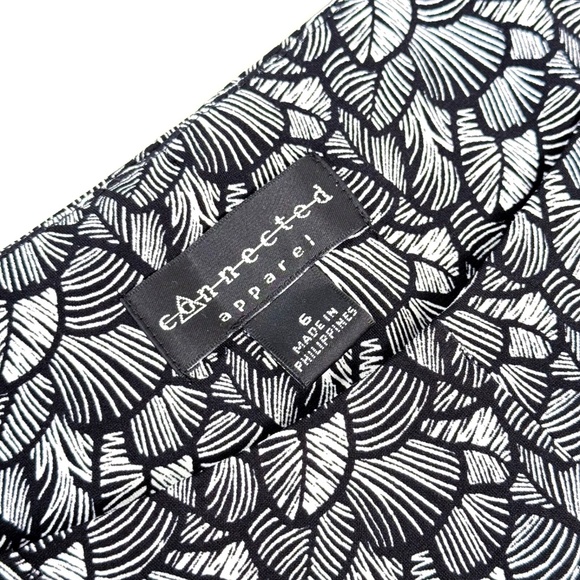 Connected Apparel Black & White Palm Leaf Midi Dress – Size 6 🌴🖤🤍 - Picture 10 of 12